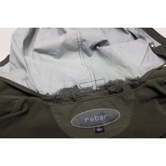 Rebar men's stash hood lightweight full zip front‎ mock neck jacket L - Picture 9 of 14